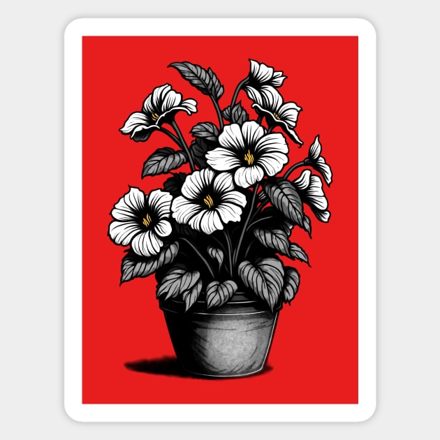 Flower Pot Magnet by CreativeSage